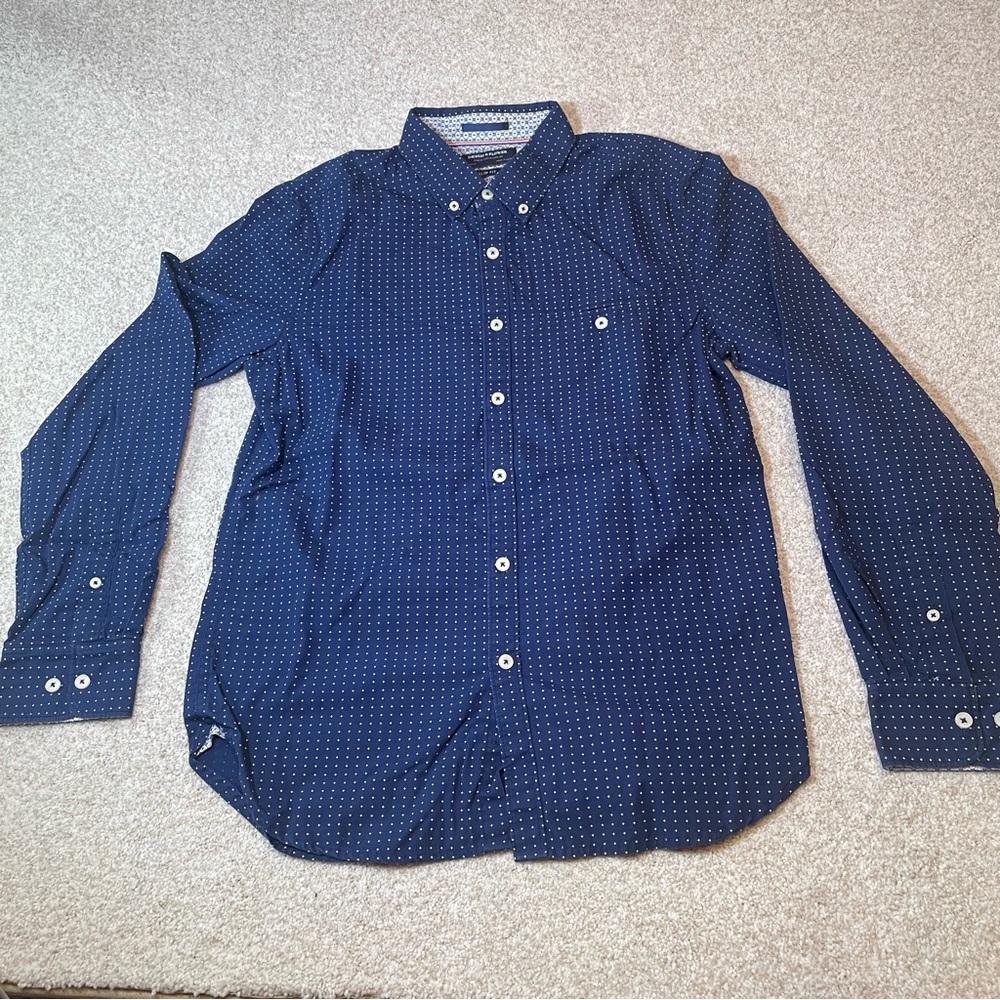 Denim & Flower Mens Long Sleeve Button Down Dress Shirt Size Slim Fit Small